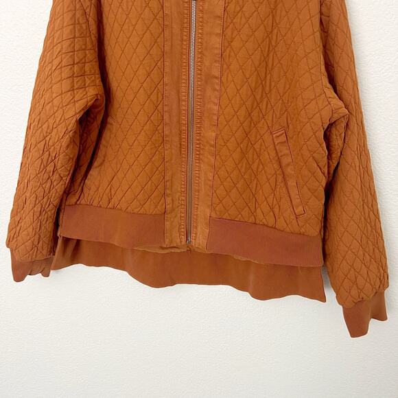 [Young Fabulous & Broke] Camel Brown Colton Reversible Bomber Jacket Sz Large L - Picture 9 of 15